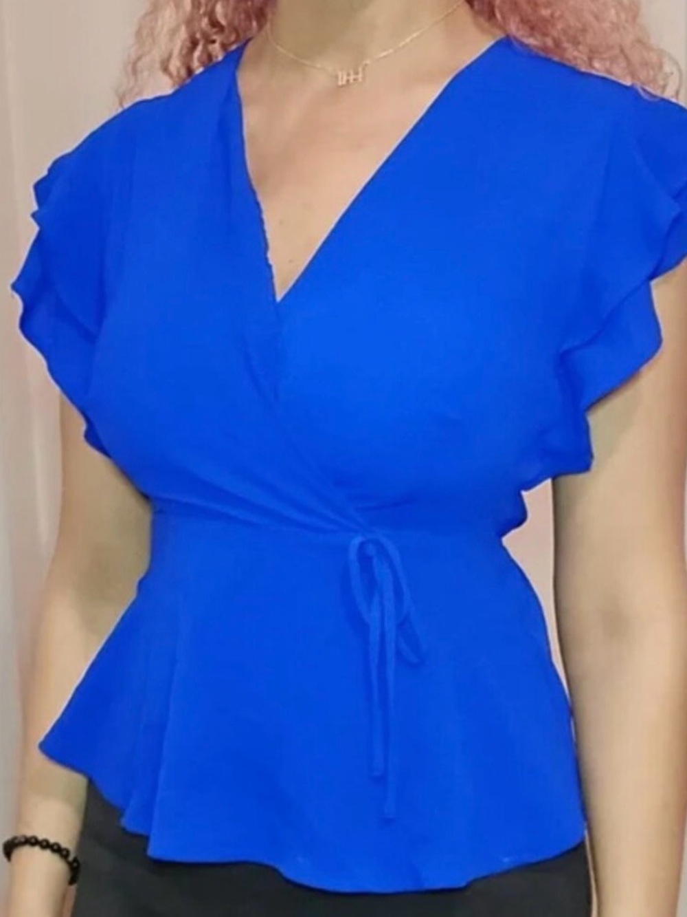 $7 Bundled💥 Monteau Royal Blue Ruffle Blouse Bin i